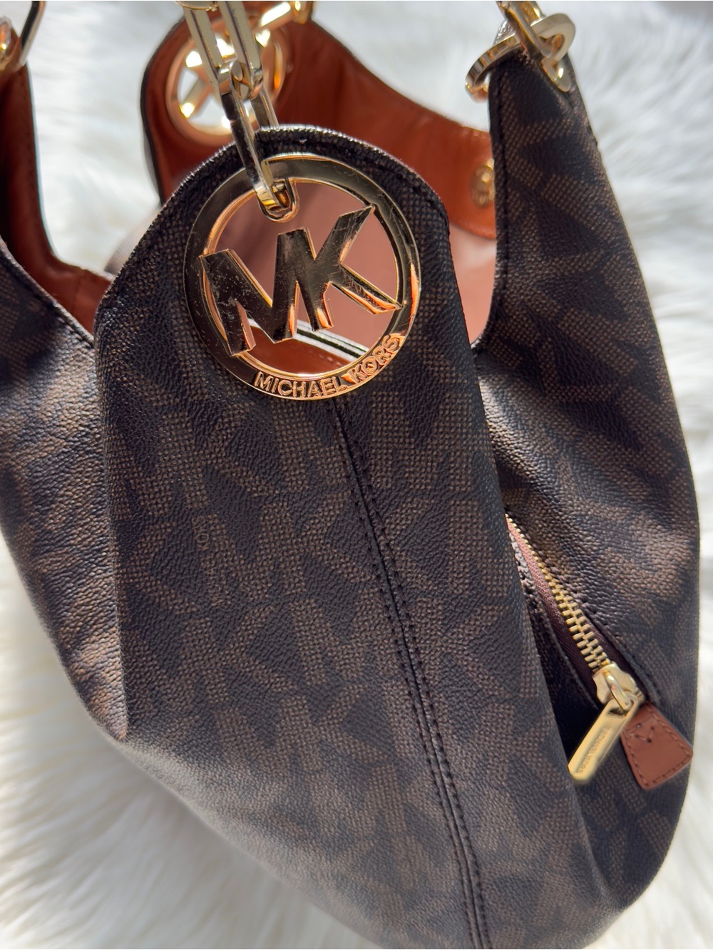 Michael Kors💝💝Brown Logo Hobo Bag - Picture 7 of 9